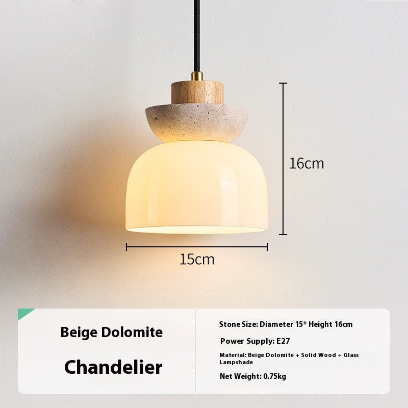 Japanese Cream Wooden Pendant Droplight