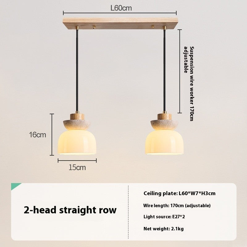 Japanese Cream Wooden Pendant Droplight