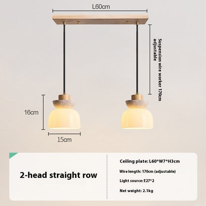 Japanese Cream Wooden Pendant Droplight