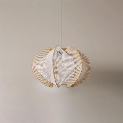Java Wood & Rope Pendant Light
