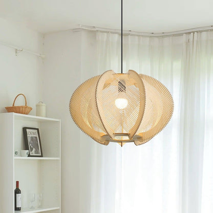 Java Wood & Rope Pendant Light