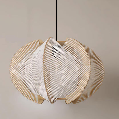 Java Wood & Rope Pendant Light