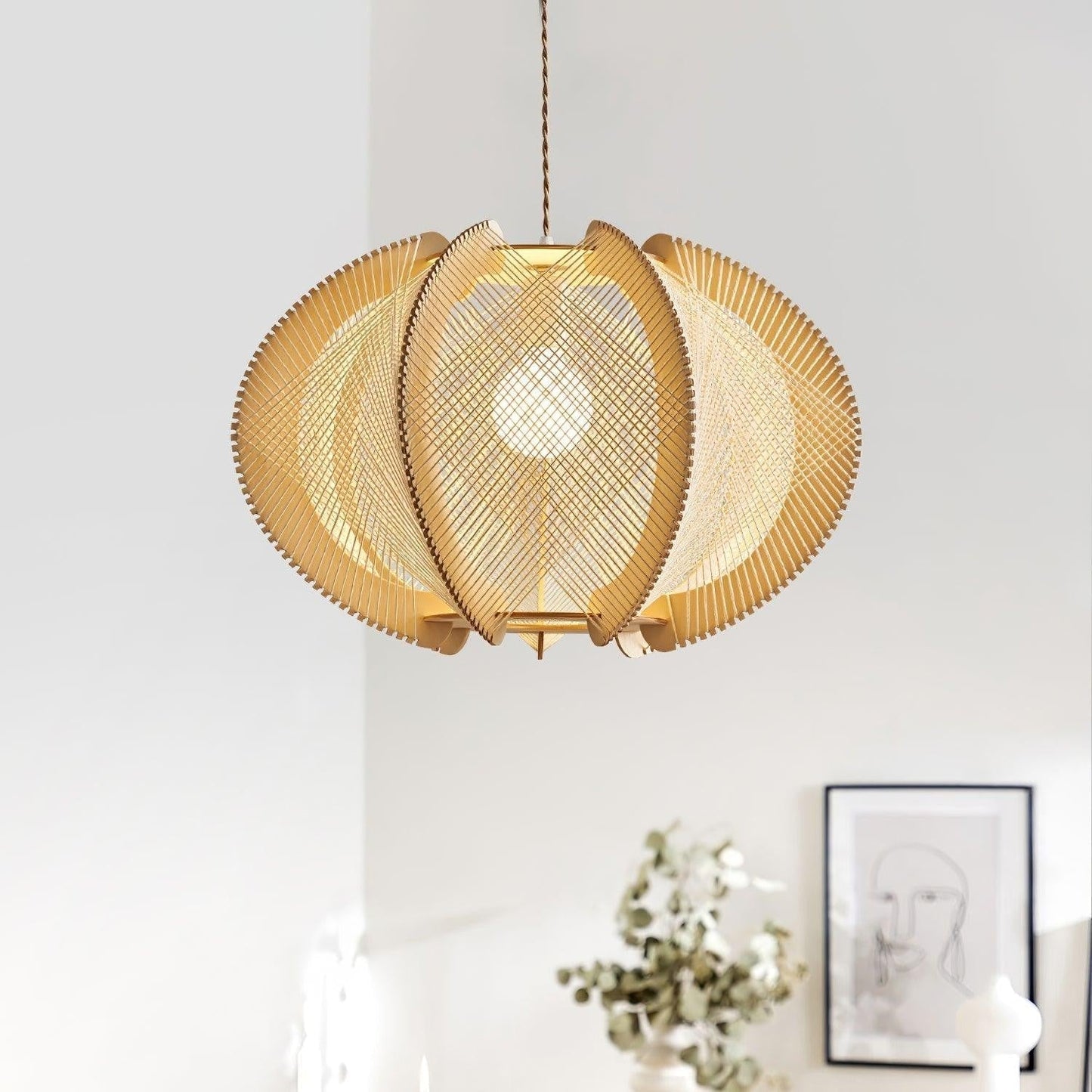Java Wood & Rope Pendant Light