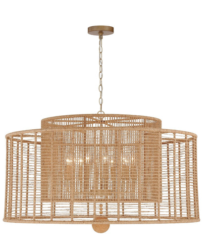 Jayna 42 3/4" Wide Silver Natural Jute 12-Light Modern Drum Chandelier