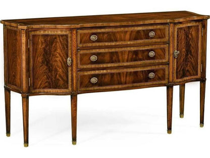 Buckingham Acacia Wood Antique Mahogany Sideboard with Curved Doors