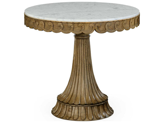 William Yeoward Round Marble Washed Oak End Table