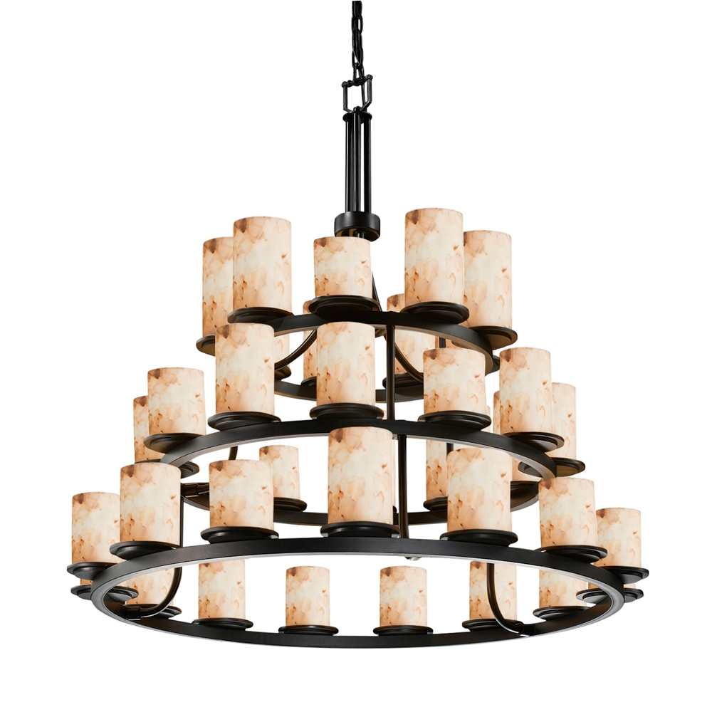 Alabaster Rocks! 36 Light 42" Wide LED Pillar Candle Chandelier