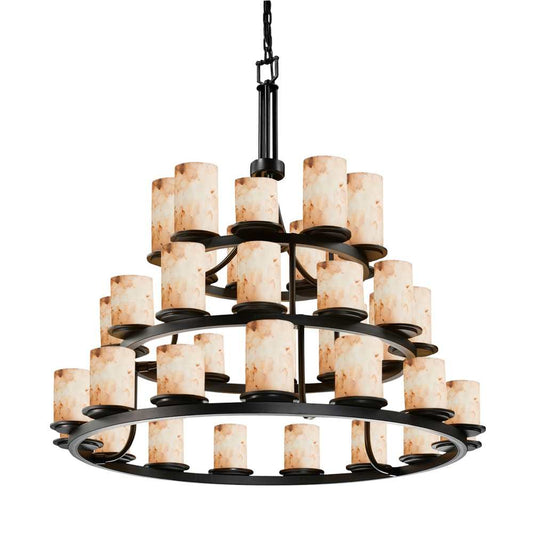 Alabaster Rocks! 36 Light 42" Wide LED Pillar Candle Chandelier