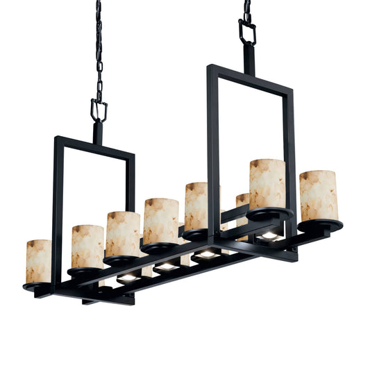 Alabaster Rocks! 12 Light 13" Wide Pillar Candle Chandelier - Short Variation