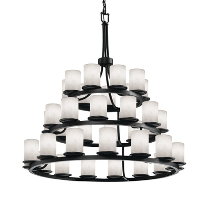 Justice Design Group Dakota 36 Light 3-Tier Ring Chandelier from the Clouds Collection