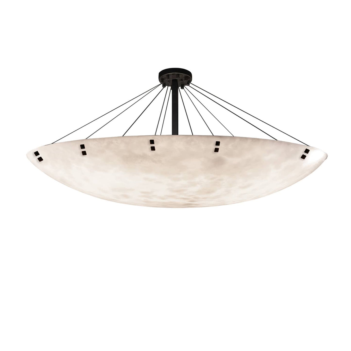 Clouds 72" Wide Finials LED Single Tier Bowl Shaped Chandelier