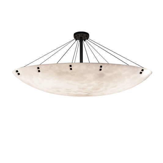 Clouds 72" Wide Finials LED Single Tier Bowl Shaped Chandelier