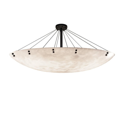 Justice Design Group Clouds 72" Wide Finials 6 Light Single Tier Bowl Shaped Chandelier