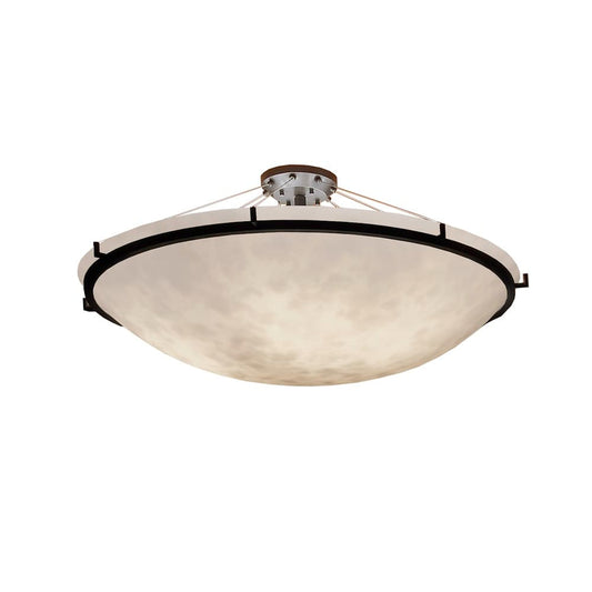 48" Round Semi-Flush Ceiling Fixture with Bowl and Ring from the Clouds Collection