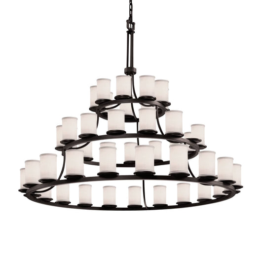 Textile 45 Light 60" Wide Pillar Candle Chandelier