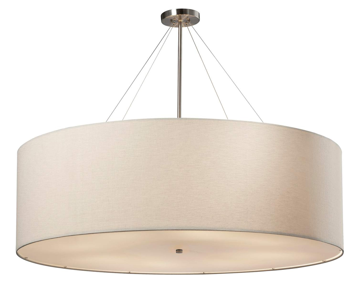 Textile 48" Wide LED Pillar Candle Drum Chandelier