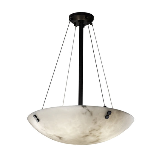 LumenAria 8 Light 36" Wide Pendant with Faux Alabaster Resin Shade