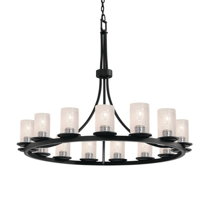 Justice Design Group Fusion 15 Light 42" Wide LED Pillar Candle Chandelier