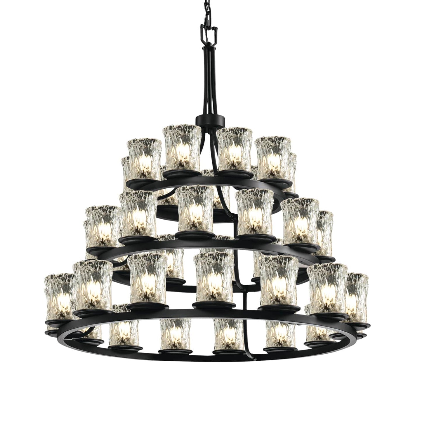 Veneto Luce 36 Light 42" Wide Chandelier with Clear Textured Glass Shades