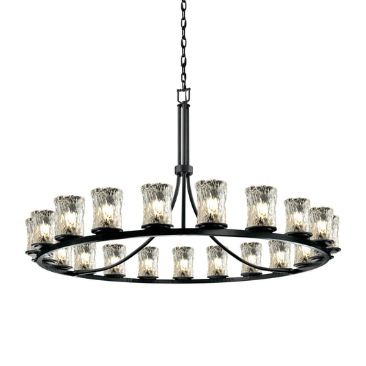 Veneto Luce 21 Light 60" Wide Chandelier with Clear Textured Glass Shades