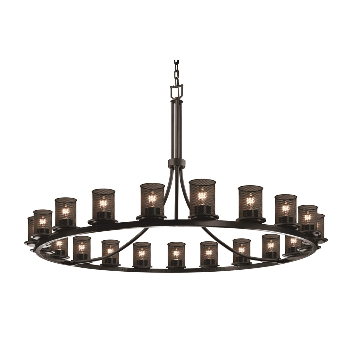 Wire Mesh 21 Light 60" Wide Pillar Candle Chandelier