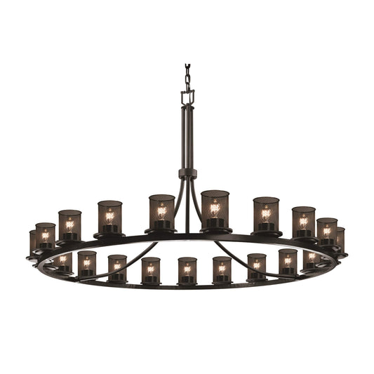 Wire Mesh 21 Light 60" Wide Pillar Candle Chandelier