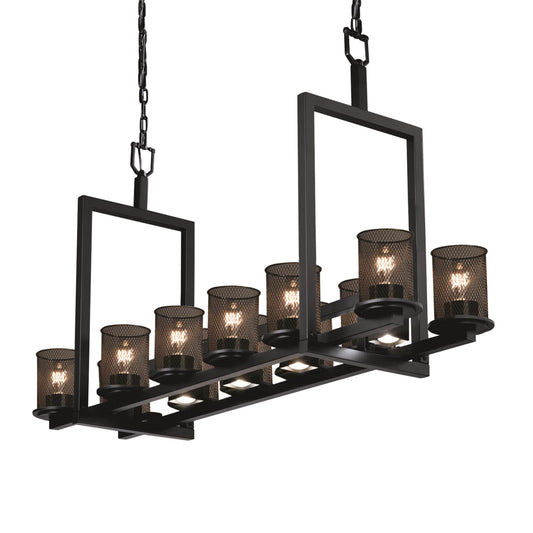 Wire Mesh 12 Light 13" Wide Pillar Candle Chandelier