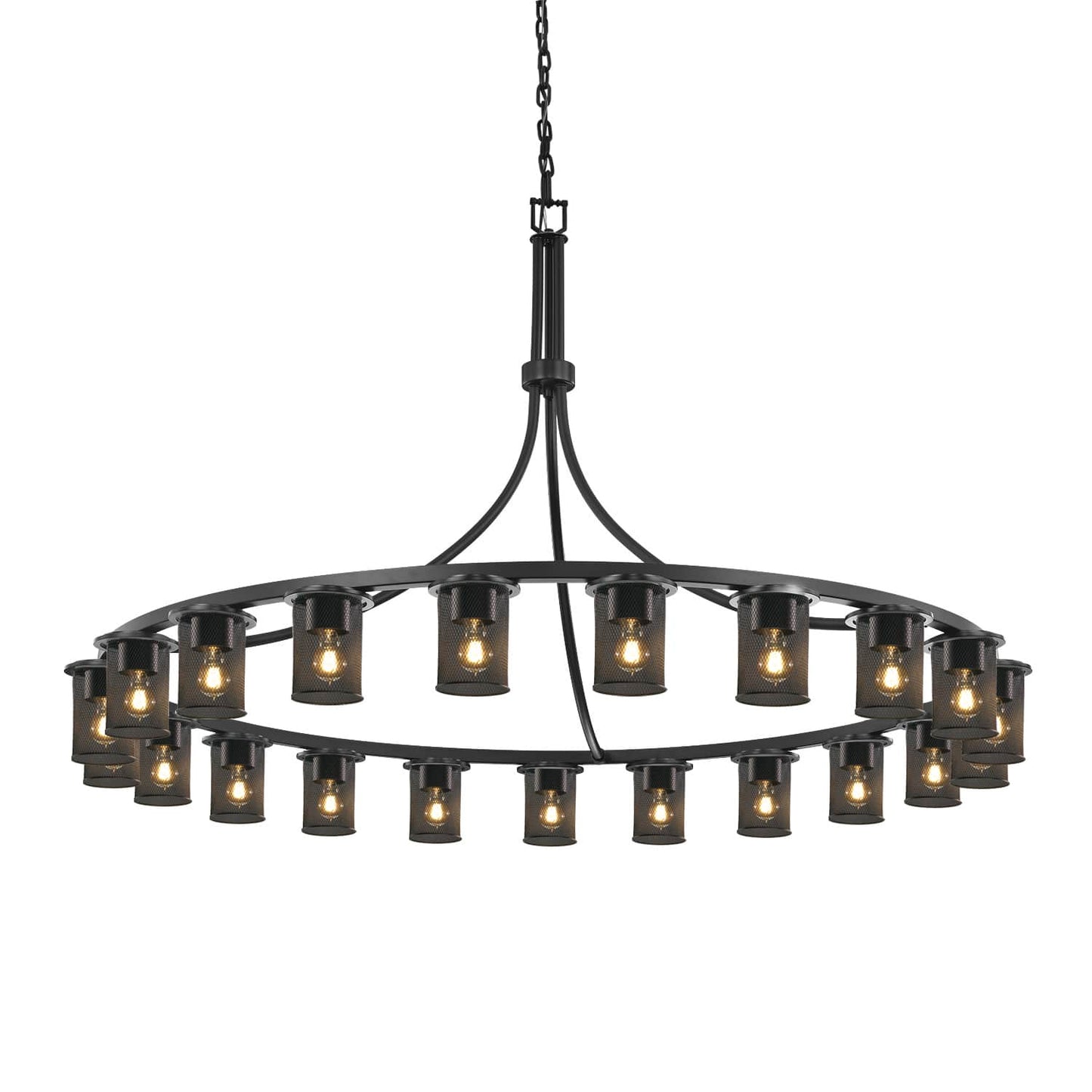 Wire Mesh 21 Light 60" Wide Ring Chandelier with Wire Mesh Shades