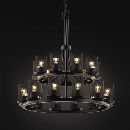 Wire Mesh 21 Light 33" Wide Pillar Candle Style Chandelier with Wire Mesh Shades