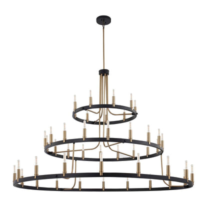 Justice Design Group Clayton 45 Light 60" Wide Ring Chandelier