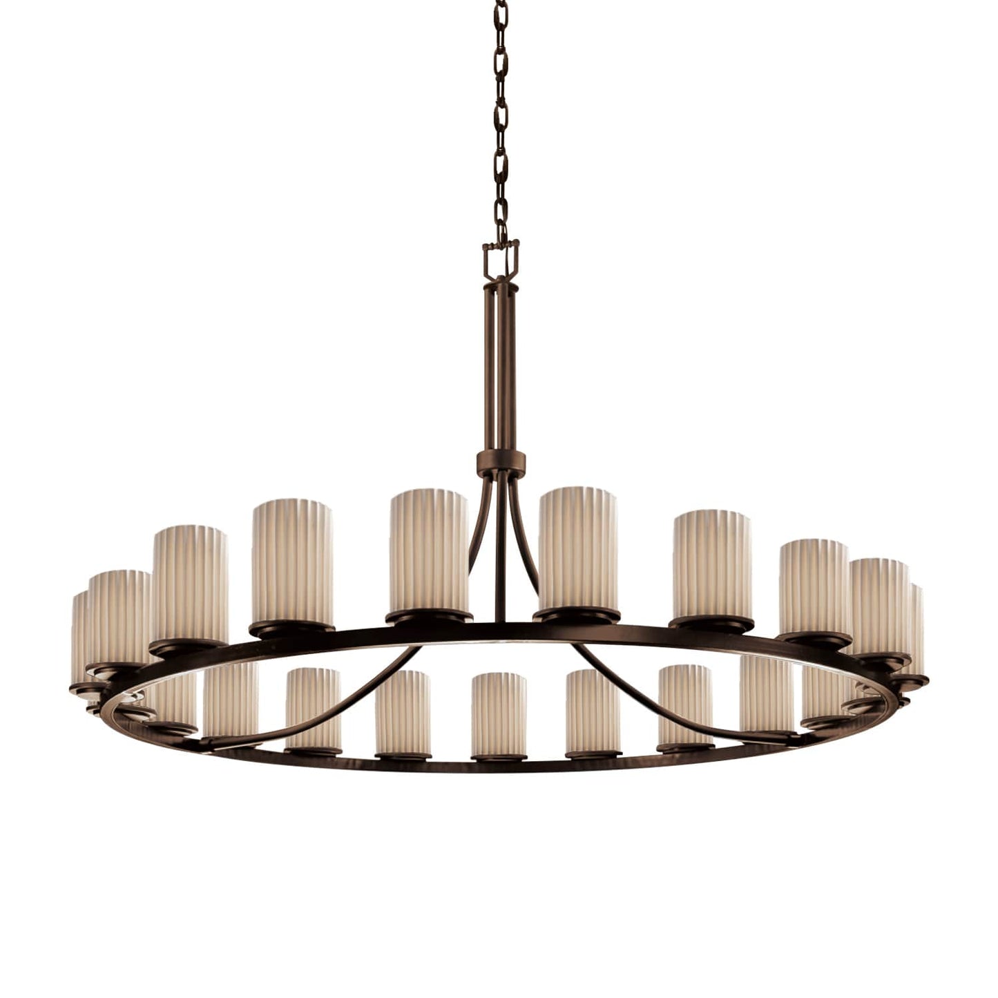 Limoges 21 Light 60" Wide Candle Style Chandelier with Porcelain Pleated Shades