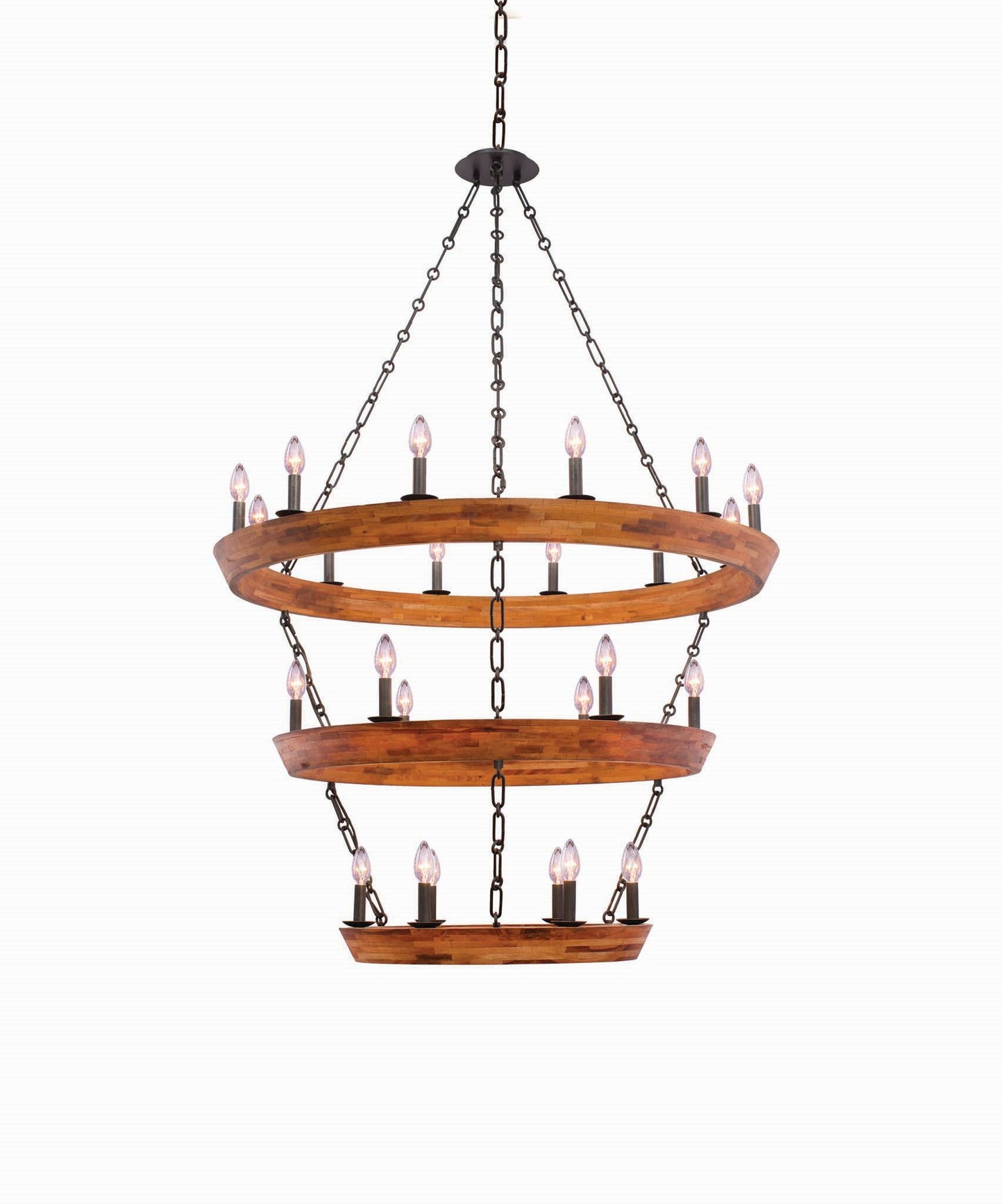 Lansdale 24 Light 42" Wide Wrought Iron Ring Chandelier