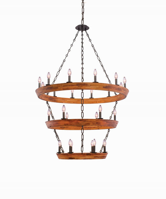 Lansdale 24 Light 42" Wide Wrought Iron Ring Chandelier