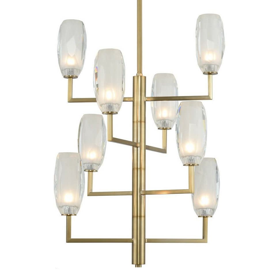 June 8 Light 21" Wide LED Crystal Chandelier