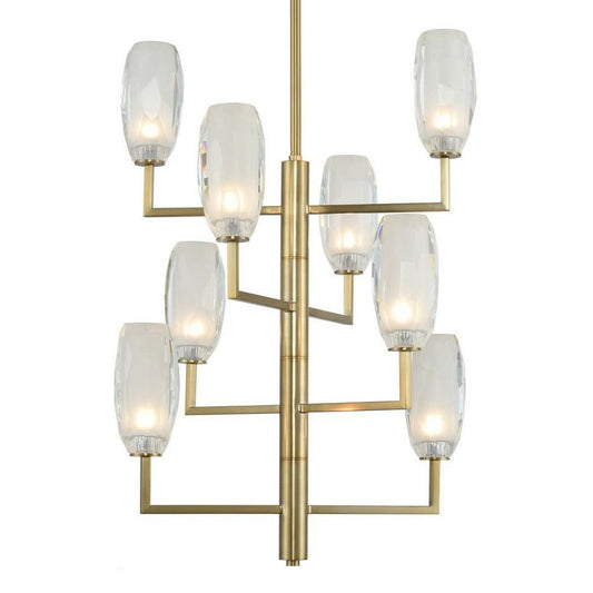 June 8 Light 21" Wide LED Crystal Chandelier
