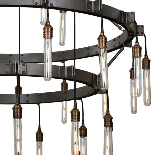 Kalco Stuyvesant 48" Matte Gun Metal 36-Light 3-Tier Ring Chandelier