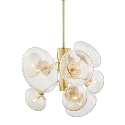 Opera 9-Light Chandelier in Aged Brass by Kelly Behun 30.75L x 30.75W x 26.5H