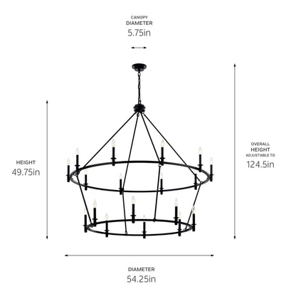 Kichler Carrick 18 Light 55" Wide Taper Candle Ring Chandelier