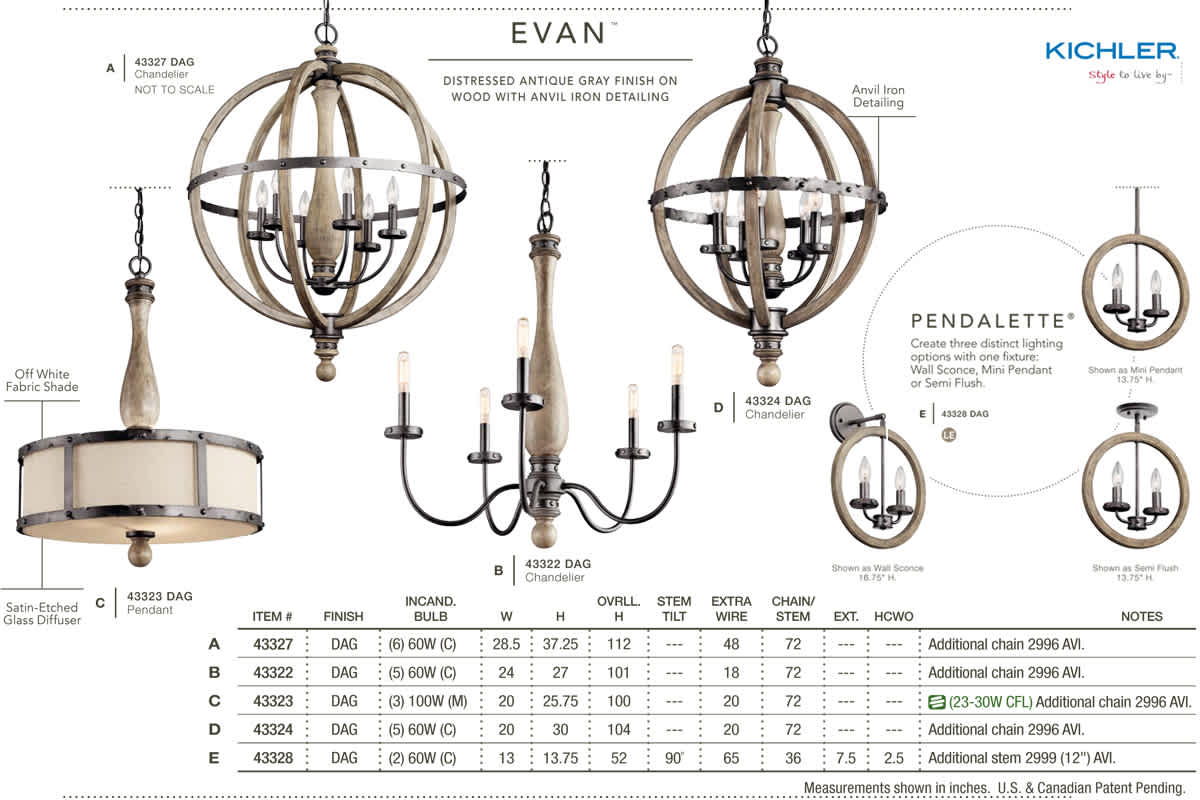 Evan 6-Bulb Indoor Pendant