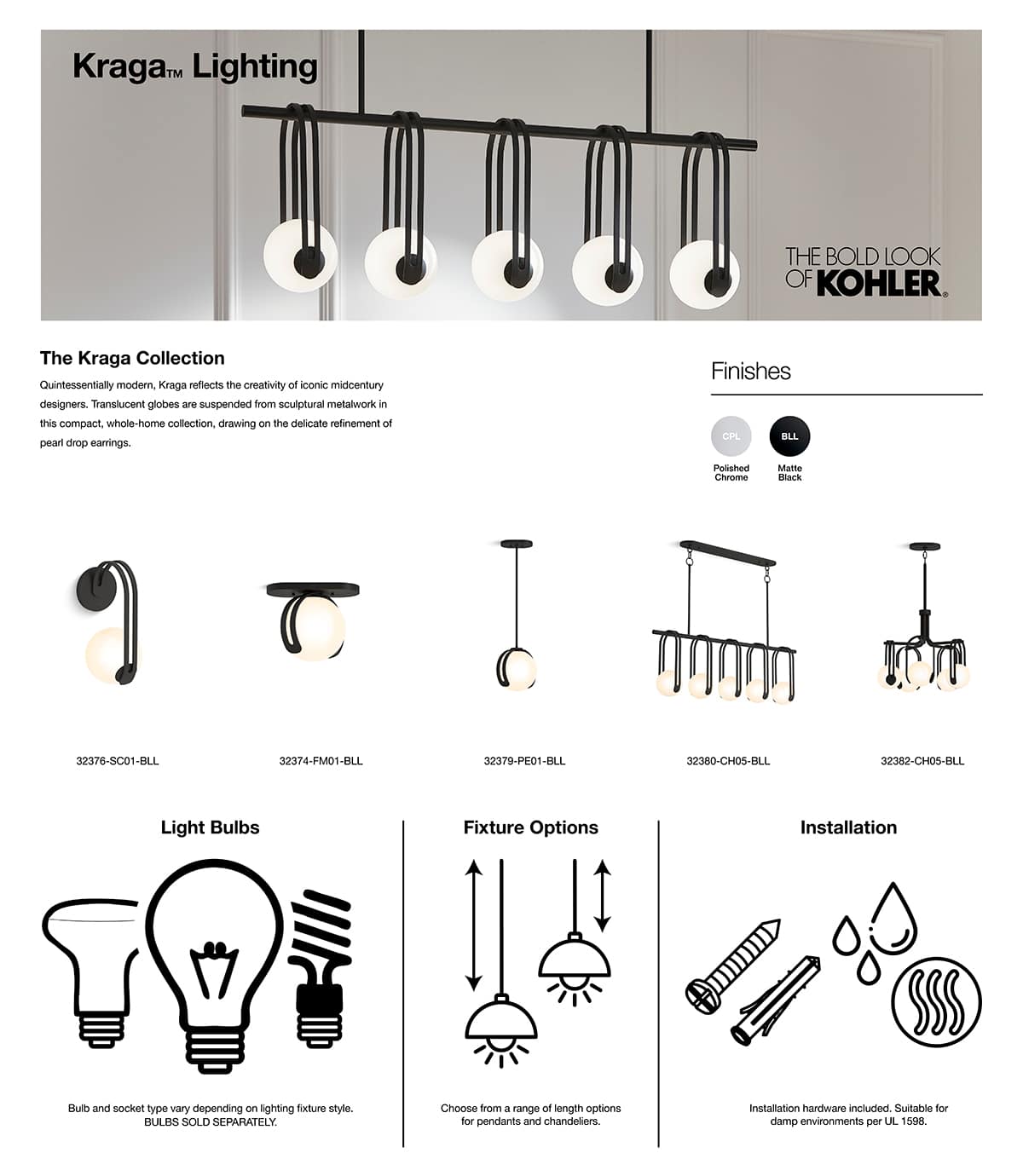 Kraga 5 Light 45" Wide Linear Chandelier