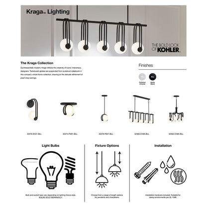 Kohler Lighting Kraga 5 Light 45" Wide Linear Chandelier