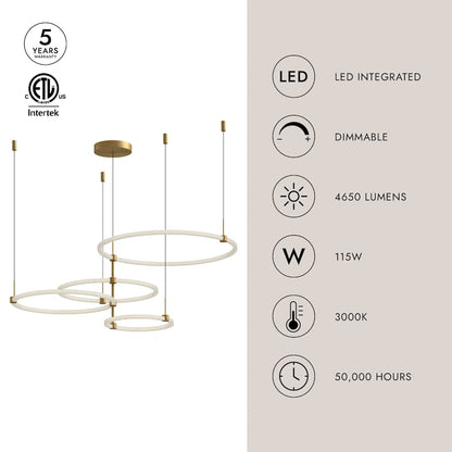 Kuzco Lighting Bruni 32" Wide 3000K LED Ring Chandelier