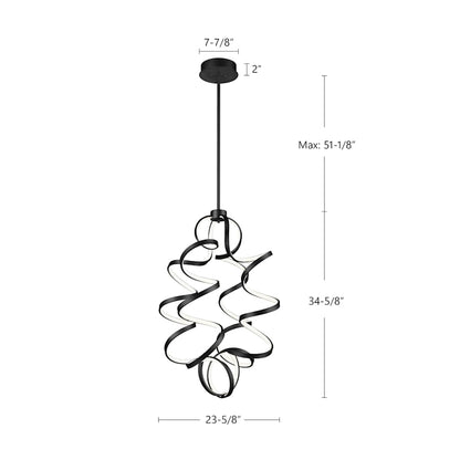 Kuzco Lighting Synergy 35" Tall LED Abstract Chandelier