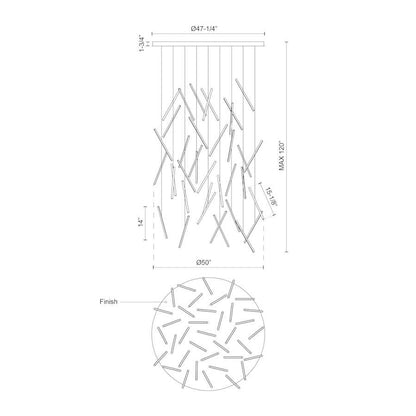 Kuzco Lighting Chute 50" Wide 3000K LED Abstract Multi Light Pendant