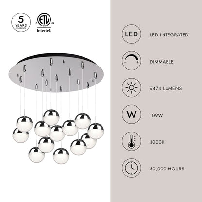 Kuzco Lighting Pluto 24" Wide Globe Chandelier