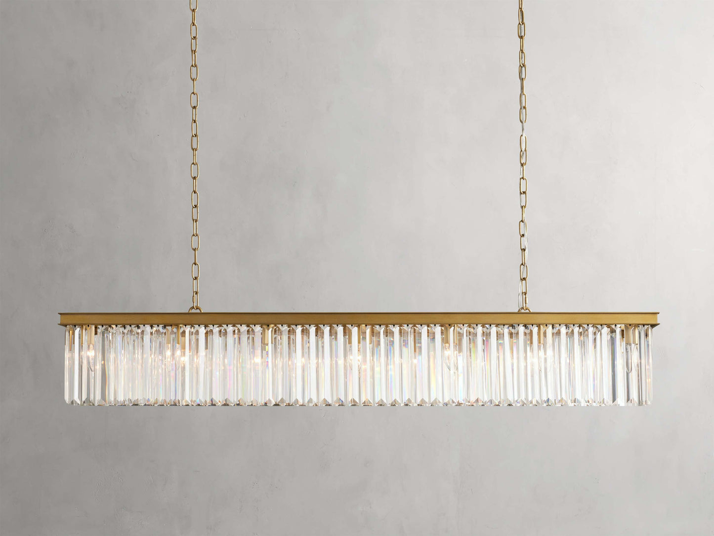 Leymont Art Deco Crystal Rectangular Chandelier