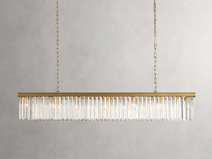 Leymont Art Deco Crystal Rectangular Chandelier