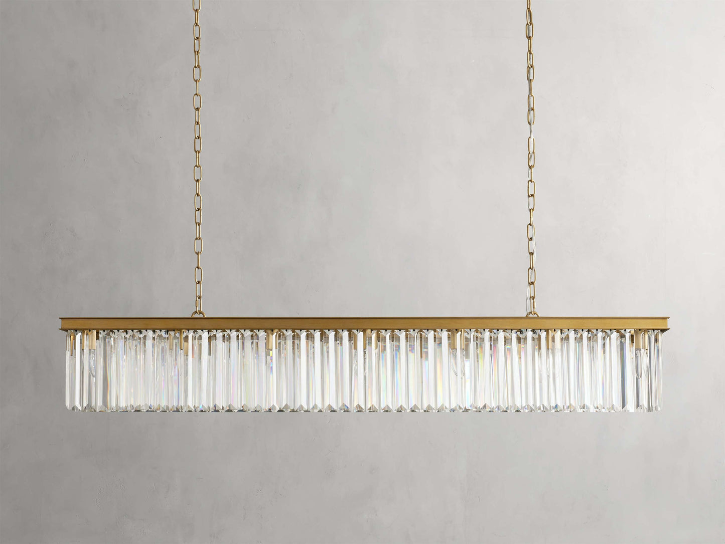 Leymont Art Deco Crystal Rectangular Chandelier