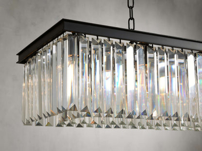 Leymont Art Deco Crystal Rectangular Chandelier