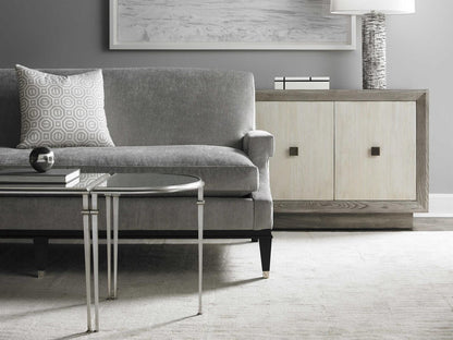Workshop Alastair 80-Inch Sideboard Mineral Washed Linen with Bronze Hardware